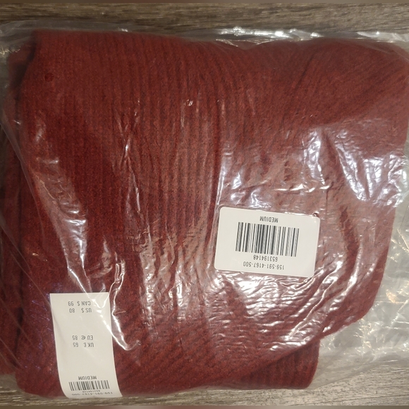 Abercrombie & Fitch Long-Sleeve Mockneck Mini Sweater Dress, Red size M - Picture 2 of 3